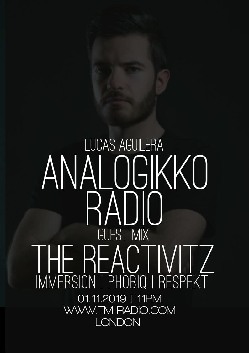 Analogikko Radio :: ANALOGIKKO RADIO BY LUCAS AGUILERA - THE REACTIVITZ - GUEST MIX - TM RADIO - Episode 044 (aired on January 11th, 2019) banner logo