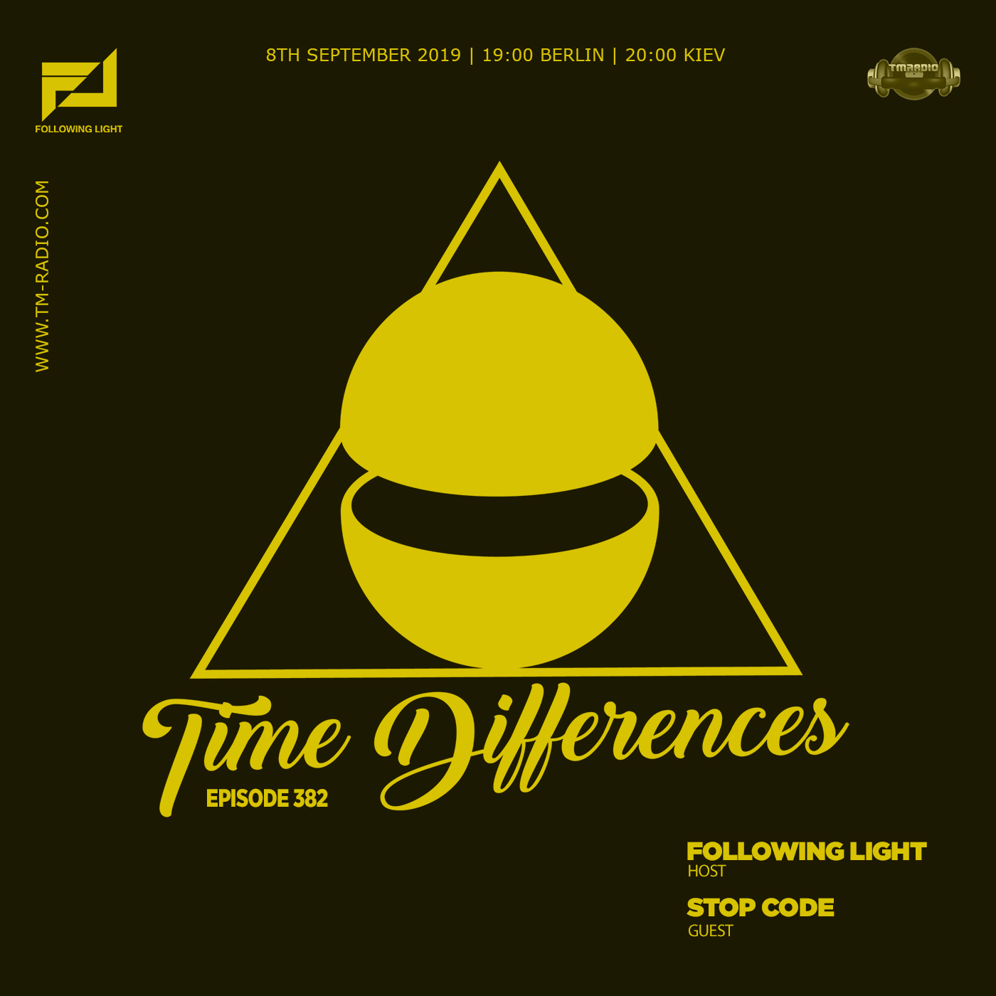 Time Differences :: Episode 382, with host Following Light and guest Stop Code (aired on September 8th, 2019) banner logo
